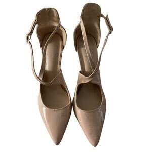 NWT Kayleen Shoes Womens Size 8.5 Nude Beige Strappy High Heel Pointed Toe Dress